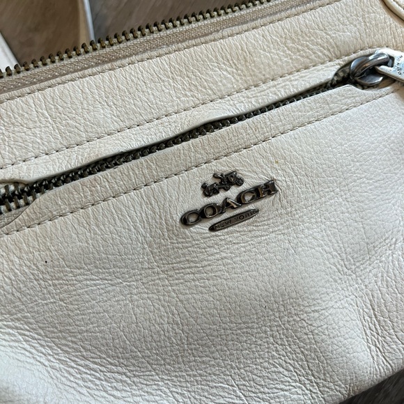 Coach Mickie Leather White Crossbody Chain Mini Purse Small Handbag Off White - Picture 8 of 13